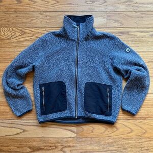 Vuori Alpine Sherpa Fleece zip up Jacket Women’s Small Gray Black